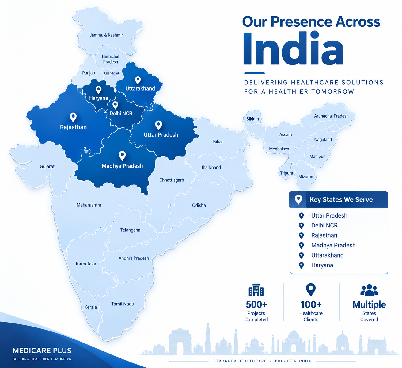 Medicare Plus Healthcare project presence across India