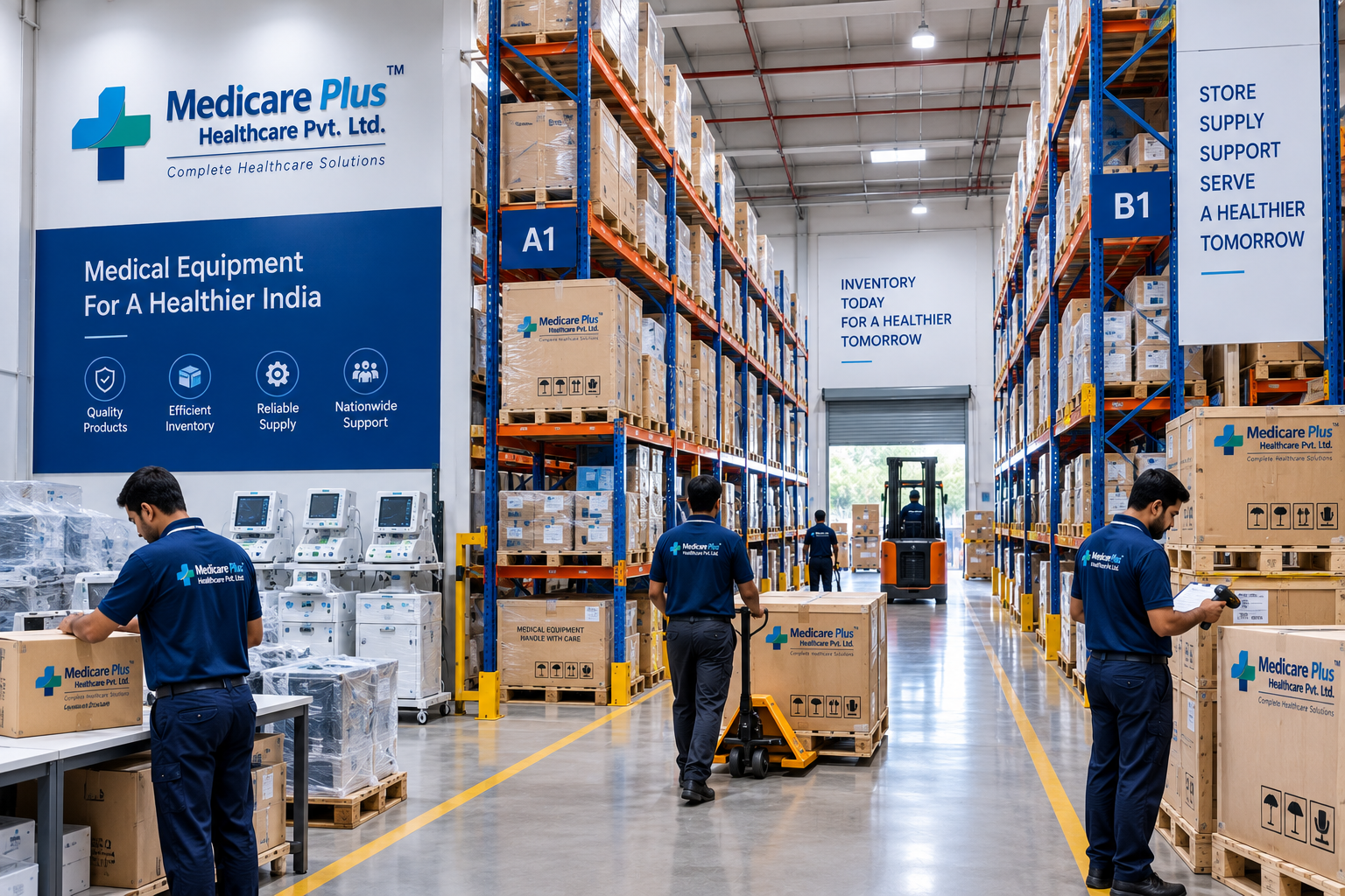 Medical equipment warehouse and inventory facility